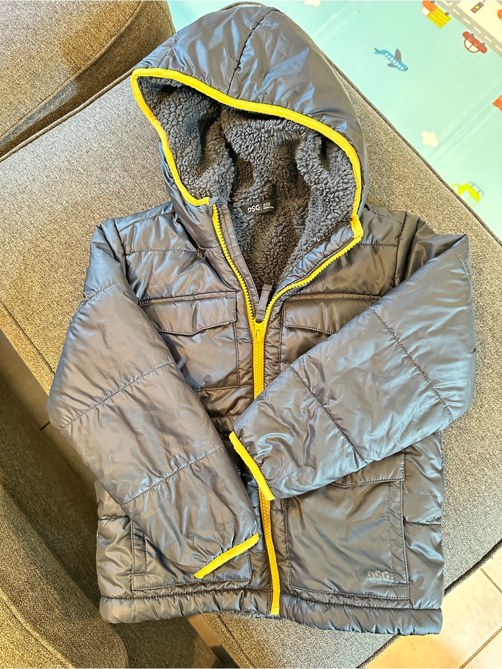 EU DSG Fleece Lined Grey Winter Puffer Jacket